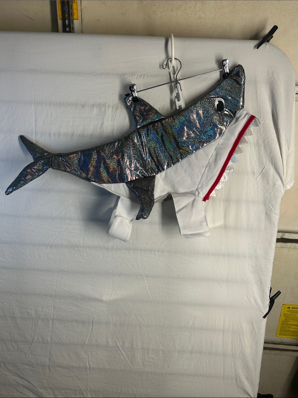 Holographic Shark Dog Costume - Iridescent Blue